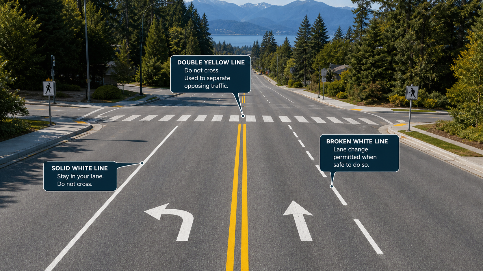 BC Road Markings: Solid White Lines, Yellow Lines, and Lane Rules