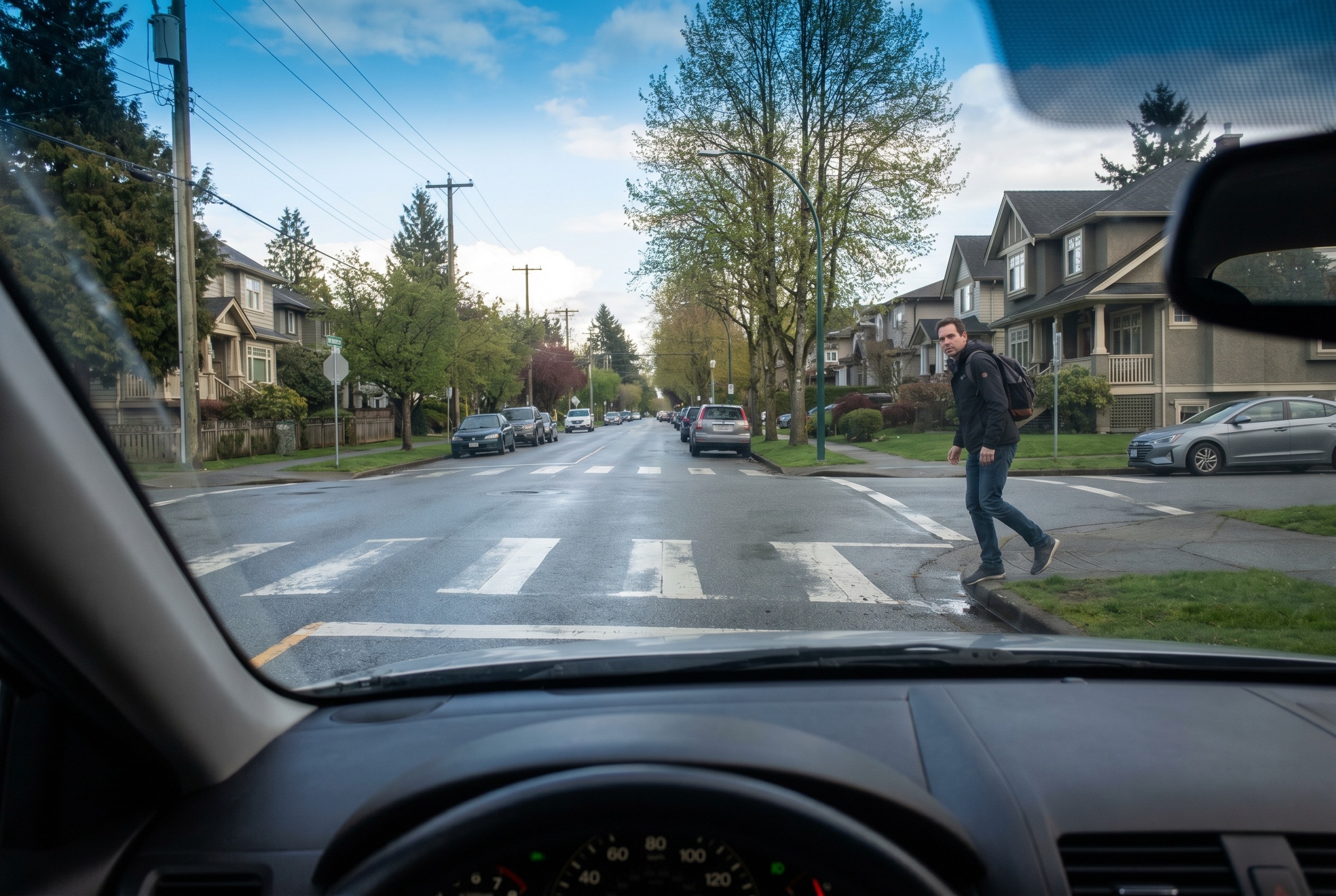 You notice a pedestrian hesitating at curb then stepping back. What should you expect?