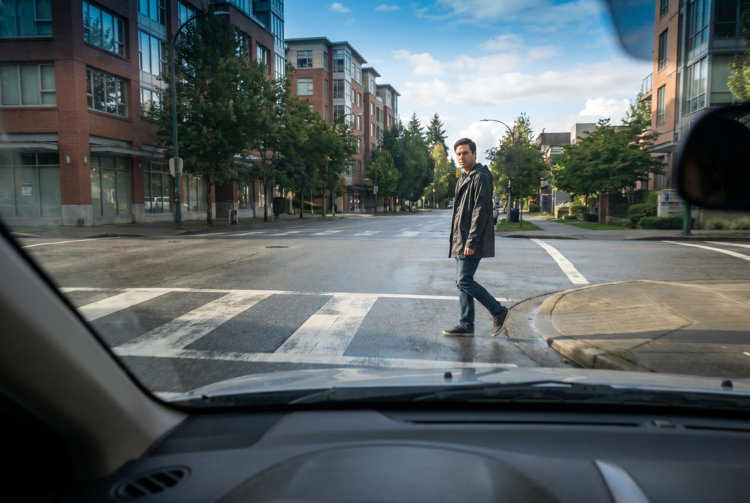 You see a pedestrian making eye contact and stepping forward slightly at a crosswalk. What should you expect?