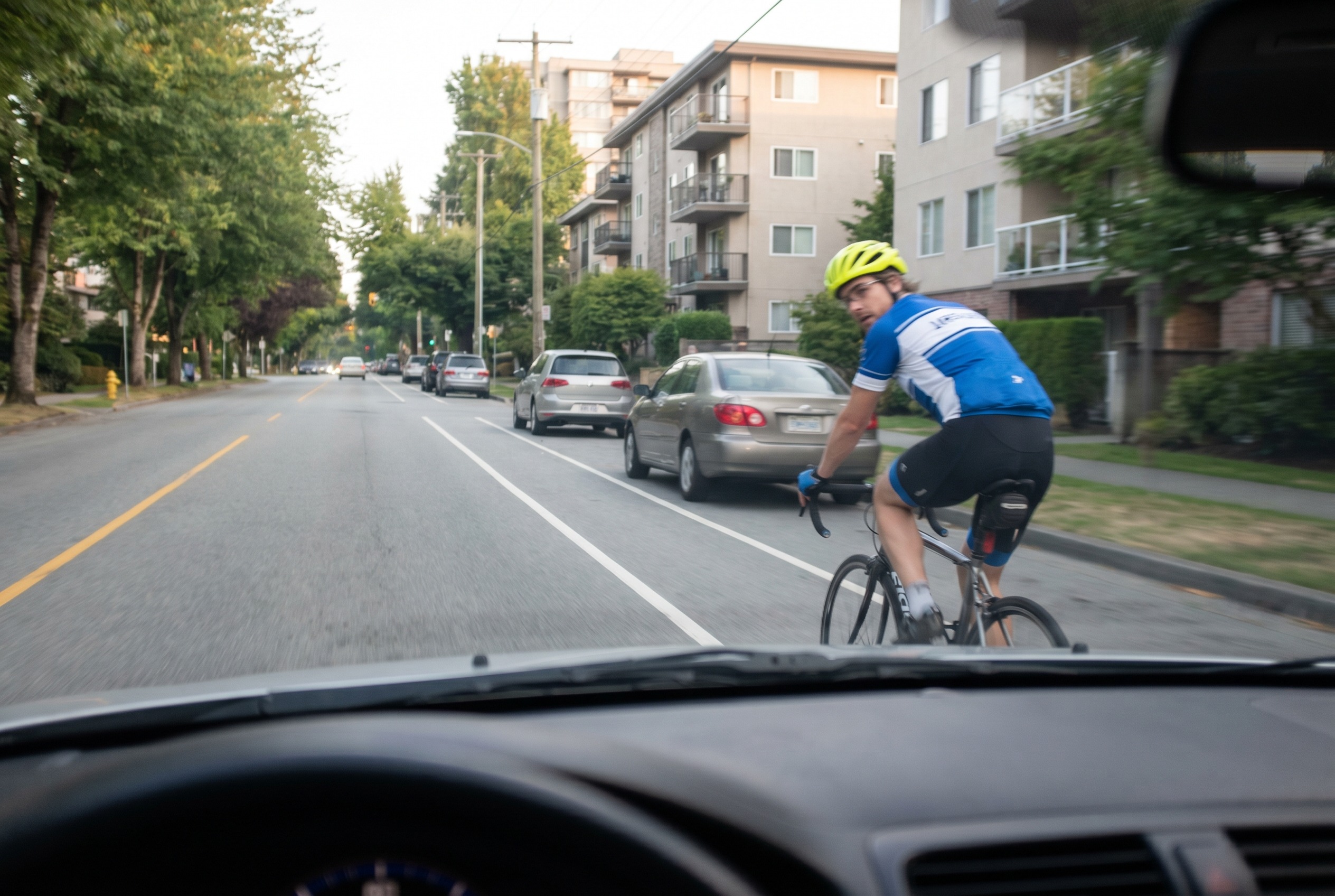 You are passing a cyclist and see them checking over their shoulder twice. What should you expect?