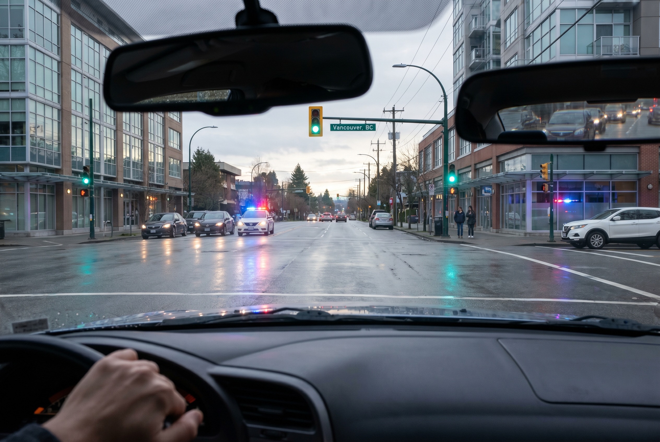 You are approaching an intersection and hear a siren but cannot locate it. What should you do?