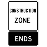 End Construction road sign in BC
