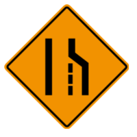 Lane Closed Ahead road sign in BC