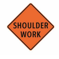 Shoulder Work road sign in BC