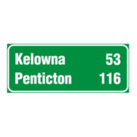 Distance Sign road sign in BC