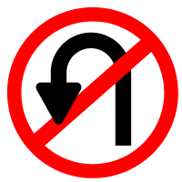 No U-Turn road sign in BC