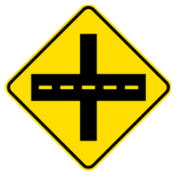 Crossroads road sign in BC