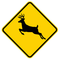 Deer Crossing road sign in BC