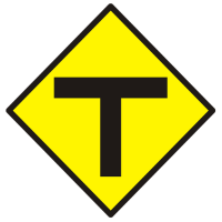 T-Intersection road sign in BC