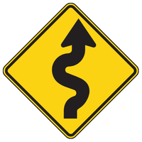 Winding Road road sign in BC